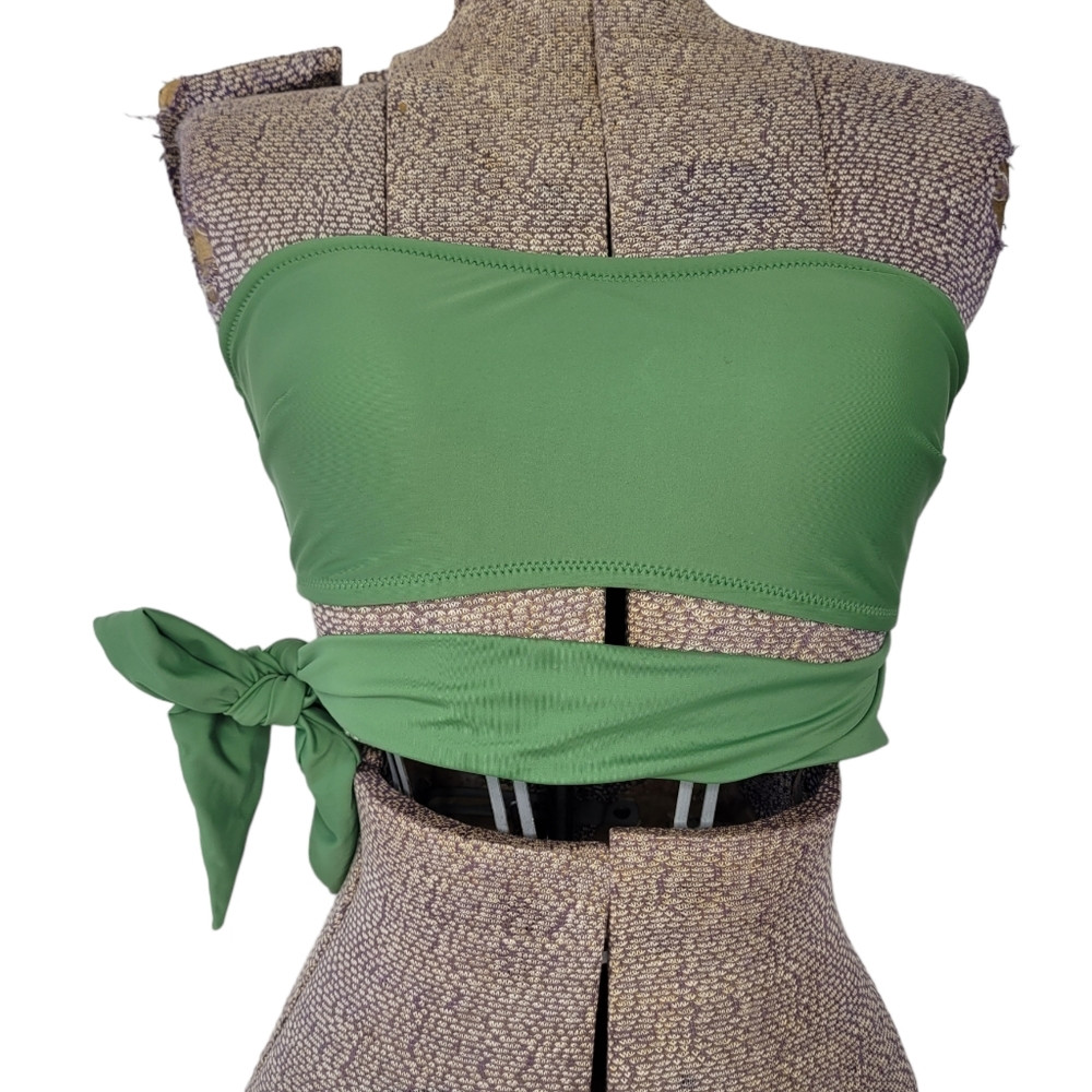 Green Cupshe bandeau bikini top with side tie size medium